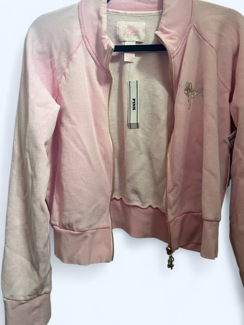 PINK Victoria's Secret Pale Pink Zip-Up Bomber Jacket